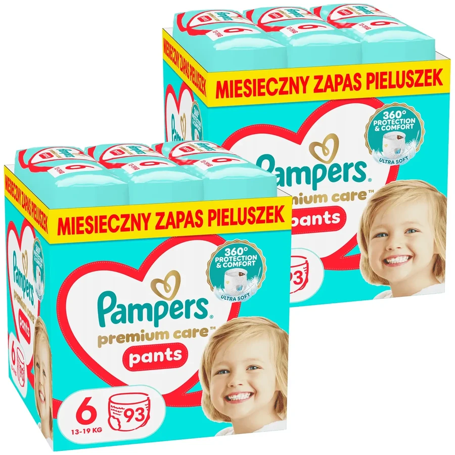 Комплект Pampers Premium Care Pants, підгузки, розмір 6, 13-19 кг, 2 x 93 шт.: ціни та характеристики