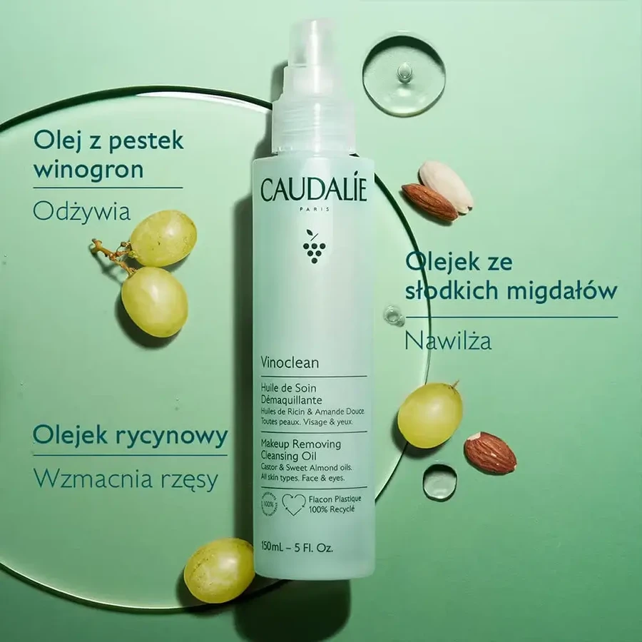 Набор Caudalie Vinoclean, масло для снятия макияжа, 75 мл + пенка для очищения лица, 50 мл + косметичка в подарок: цены и характеристики