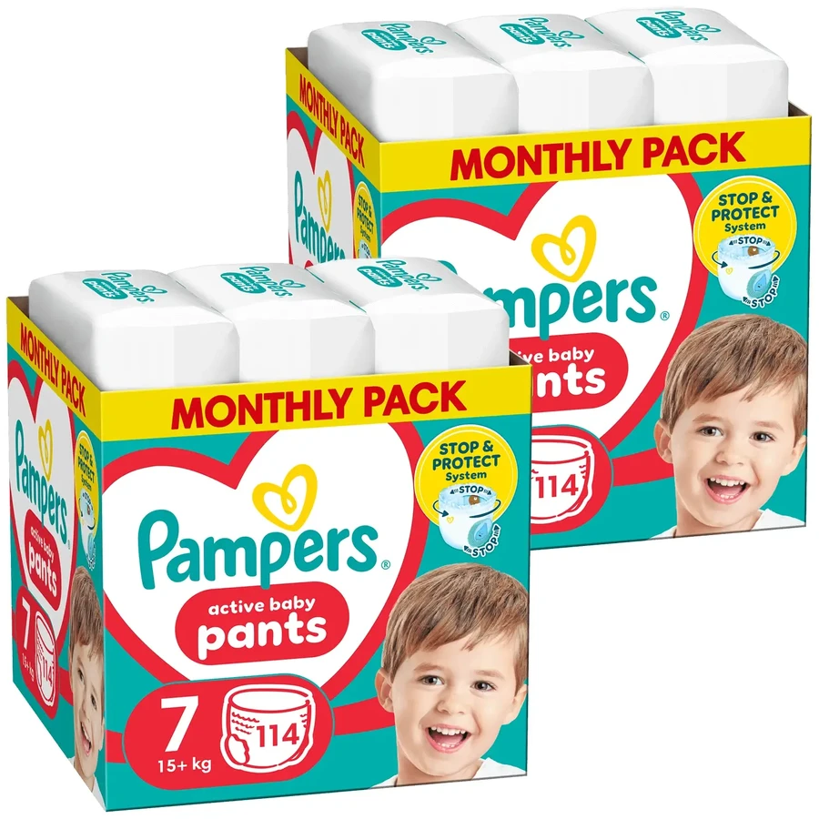 Набор Pampers Pants, подгузники, размер 7, 17 кг+, 2 x 114 шт.: цены и характеристики