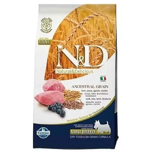 Сухой корм для собак с ягненком, спельтой, овсом и клюквой N&D Ancestral Grain Adult Mini, 800 г, Farmina