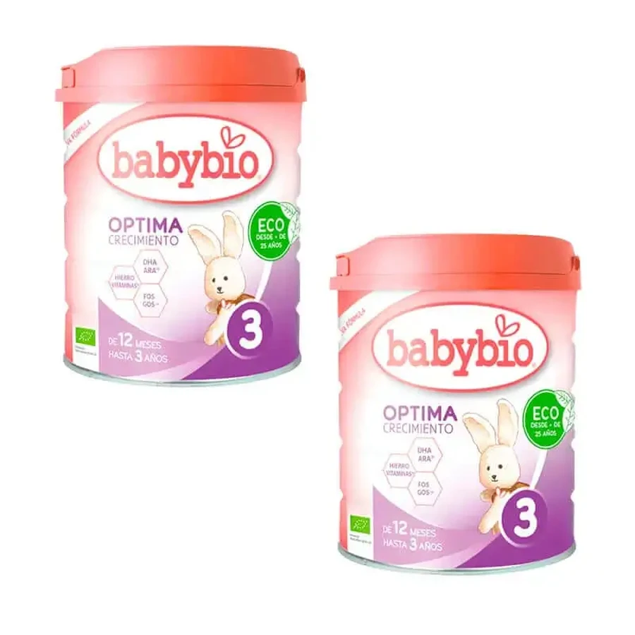 Babybio Optima 3 Коровье молоко 12-36 месяцев, упаковка 2 х 800 грамм: цены и характеристики