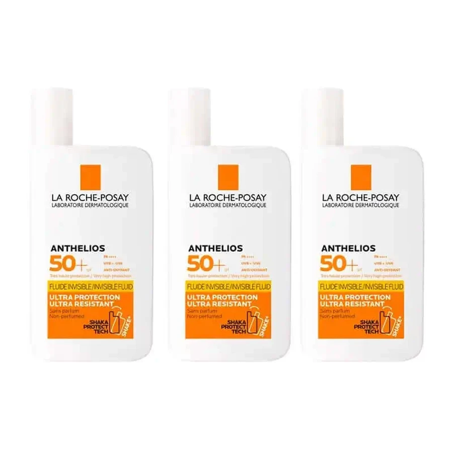 La Roche Posay Triple Anthelios Triple Anthelios Uv-Mune 400 Invisible Fluid Spf50+, 3 X 50 Ml: цены и характеристики