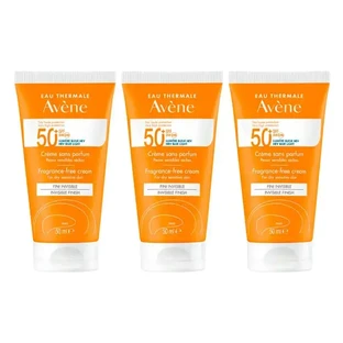 Сонцезахисний крем Avene Spf 50+ без віддушок, 3 x 50 мл