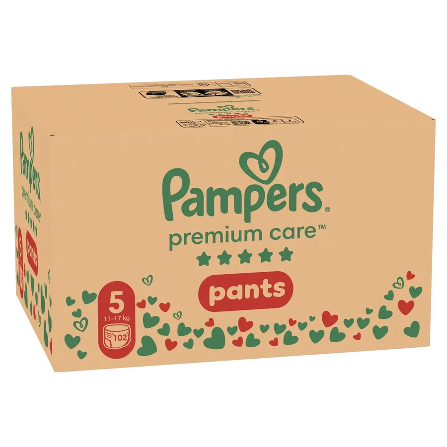 Комплект підгузків Pampers Premium Care Pants, підгузки, розмір 5, 12-17 кг, 2 x 102 шт.: ціни та характеристики