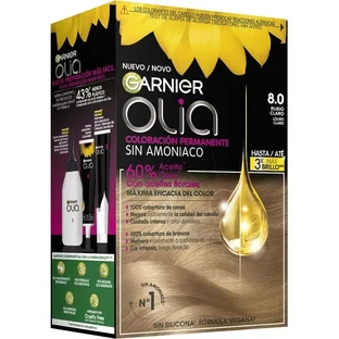 Garnier Olia Перманентное окрашивание без аммиака с натуральными цветочными маслами - Светлый блондин 8.0