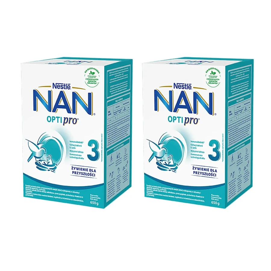 Набор Nestle NAN Optipro 3, Junior модифицированное молоко для детей старше 1 года, 2 х 650 г: цены и характеристики