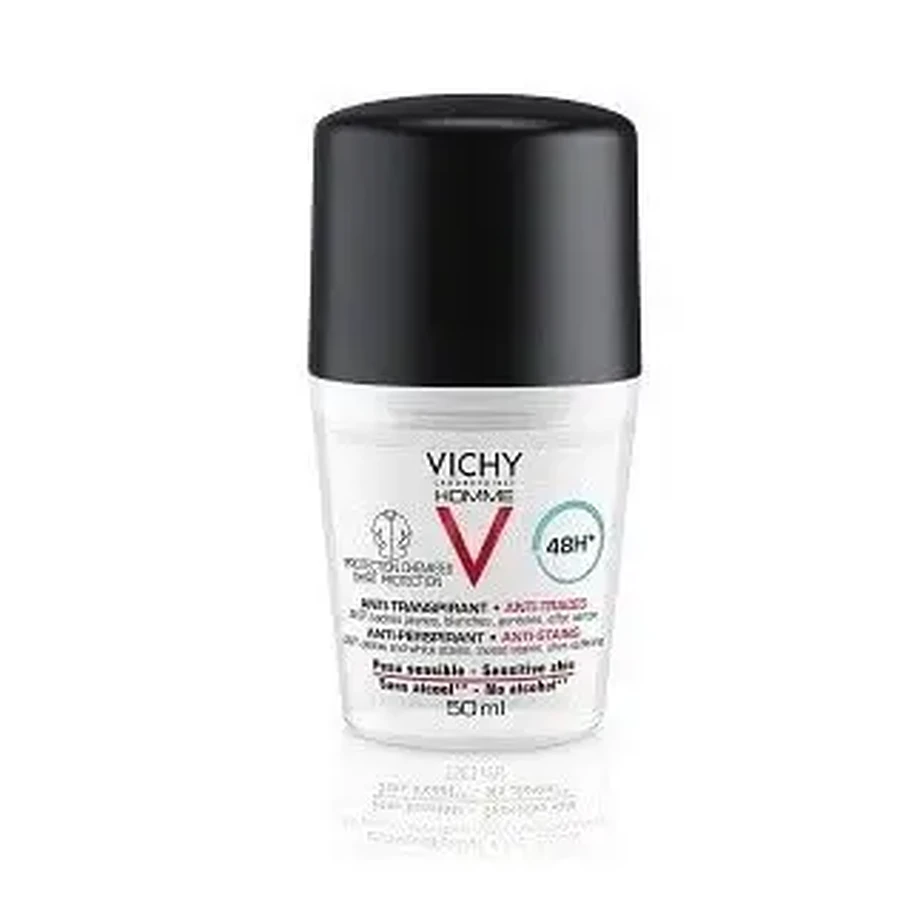 Мужской дезодорант-антиперспирант Vichy Anti-Stain Roll On, 50 мл: цены и характеристики