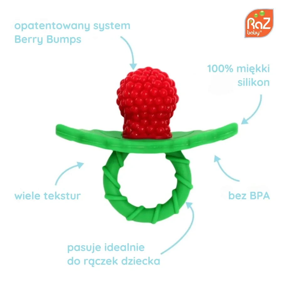 RaZbaby, силиконовый прорезыватель, сочная малина, с 3 месяцев, 1 штука: цены и характеристики