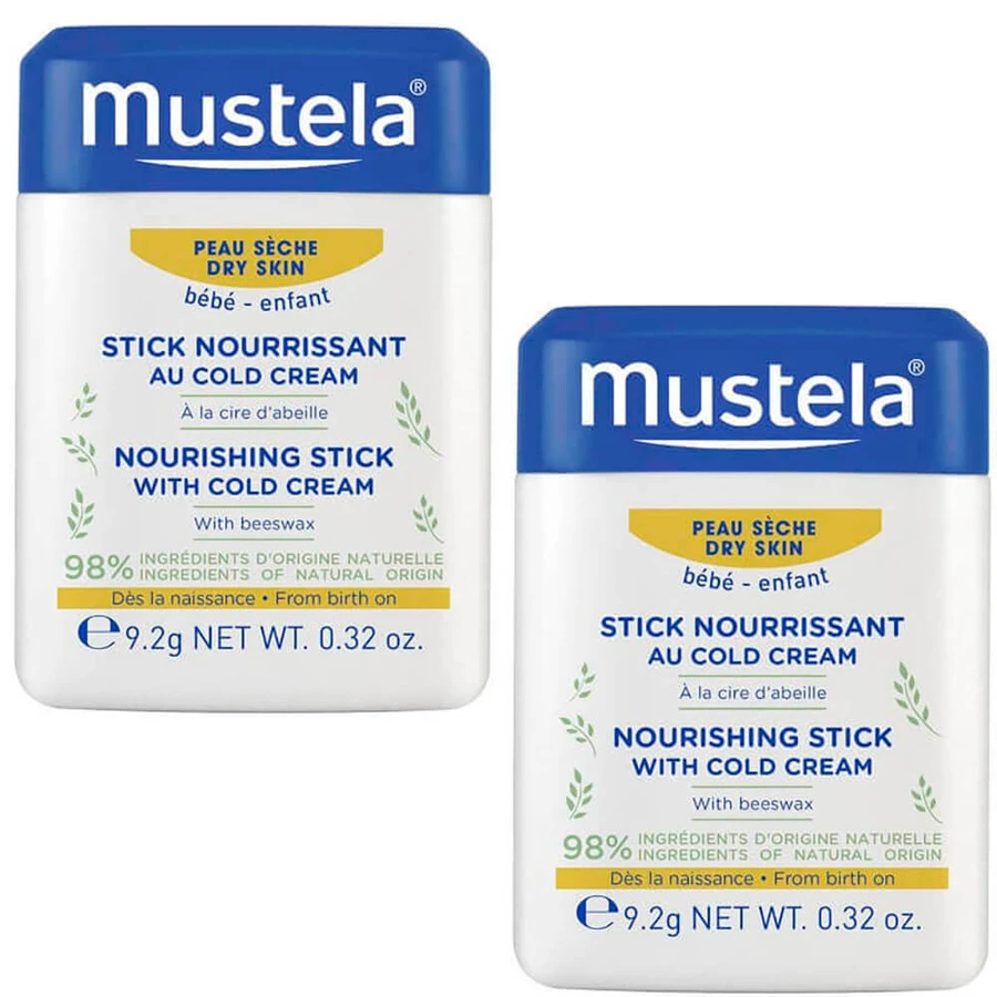 Стік для губ та обличчя Mustela Bebe з колд-кремом живильний для сухої шкіри, 2 шт. по 9.2 г: ціни та характеристики