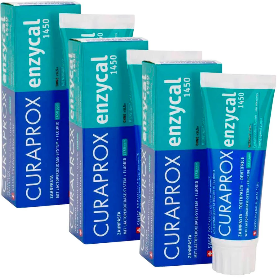 Зубная паста Curaprox EnzyCal 1450 с энзимами и фтором, 3 шт. по 75 мл: цены и характеристики