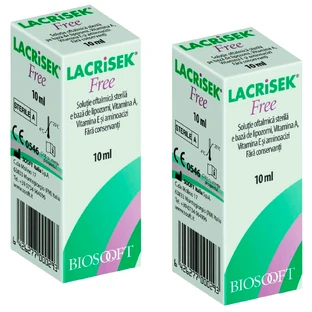 Краплі для очей Лакрисек Фрі Biosooft Lacrisek Free, зволожувальні, 2 шт. по 10 мл