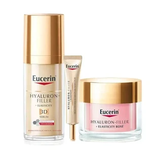 Eucerin Hyaluron-Filler Pack + Ser Elasticity, Rosé Fp30 Дневной крем и крем для век