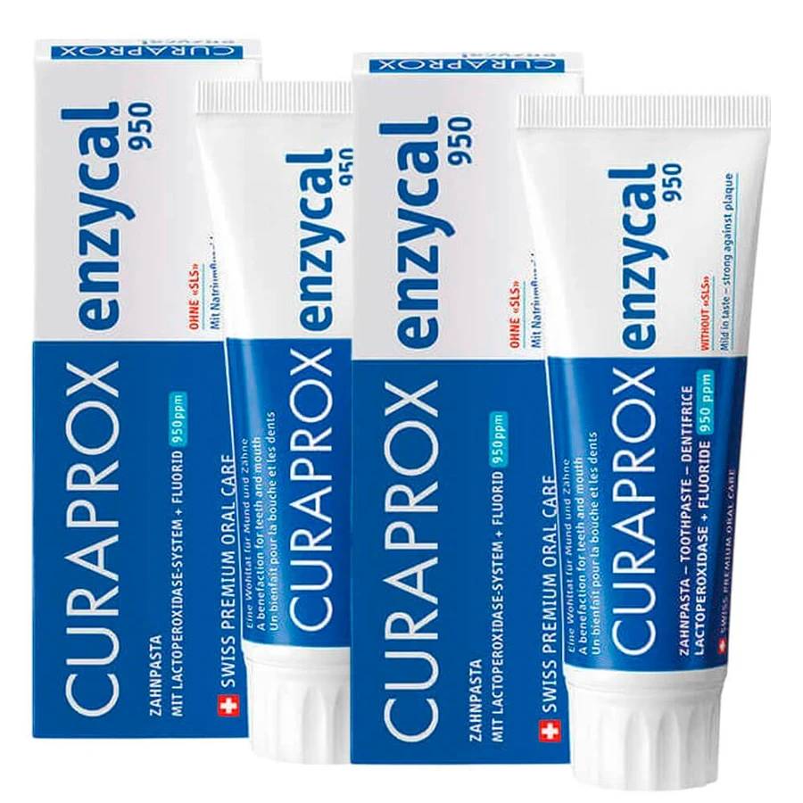 Зубная паста Curaprox EnzyCal 950 Enzyme and Fluoride с энзимами и фтором, 2 шт. по 75 мл: цены и характеристики