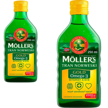 Норвежский рыбий жир Mollers Gold Norwegian Tranium Pyn, 2 шт. по 250 мл: цены и характеристики