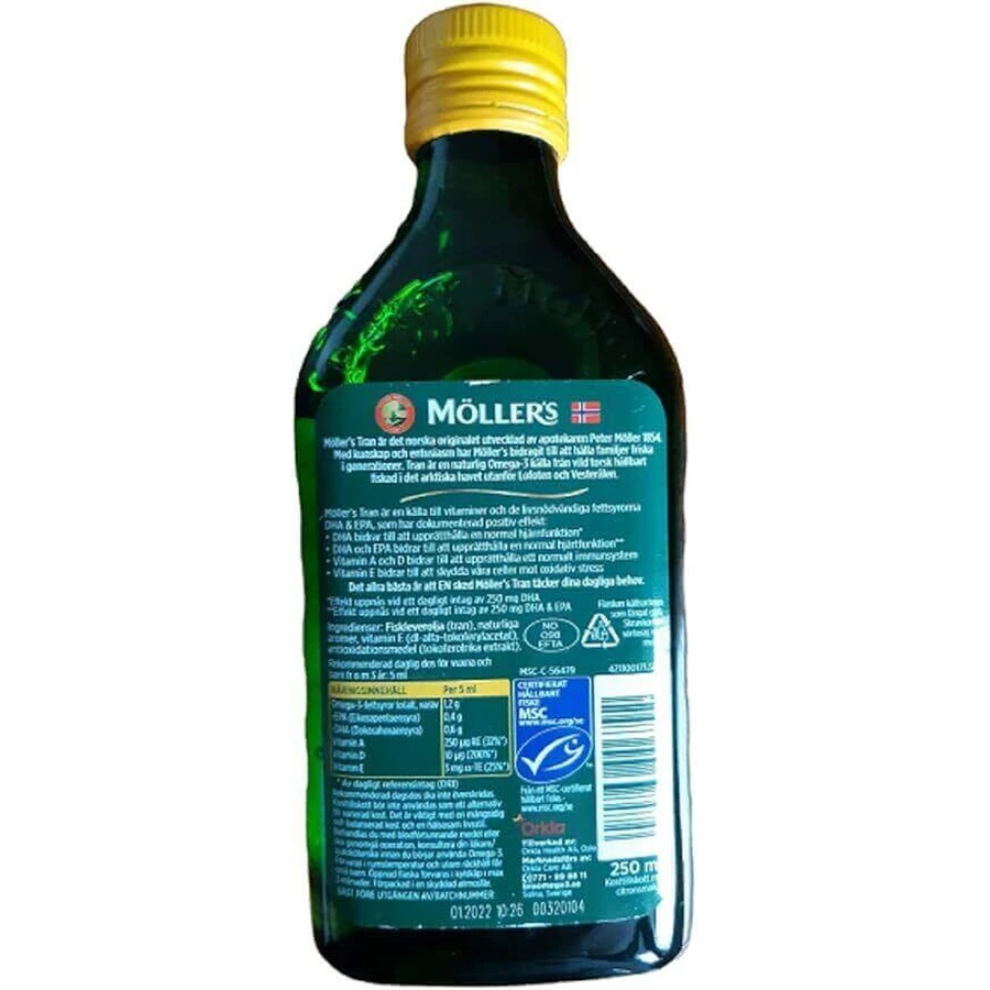 Норвежский рыбий жир Mollers Gold Norwegian Tranium Pyn, 2 шт. по 250 мл: цены и характеристики