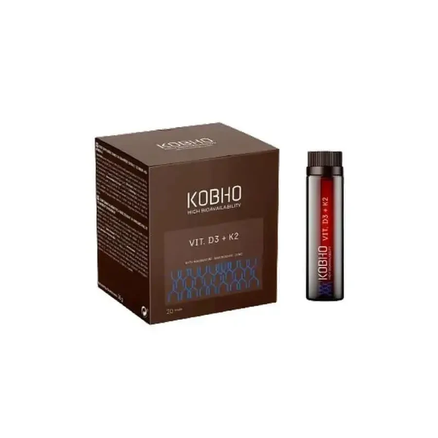 Kobho Labs Вітамінна добавка D3 + K2, 20 флаконів: ціни та характеристики