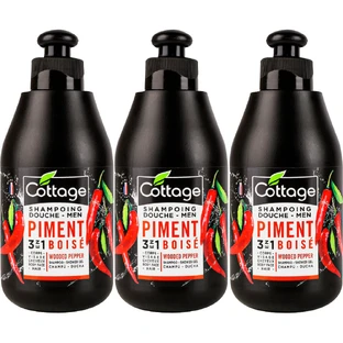 Шампунь-гель для душа Cottage Men Wooded Pepper 3 в 1, 3 шт. по 250 мл