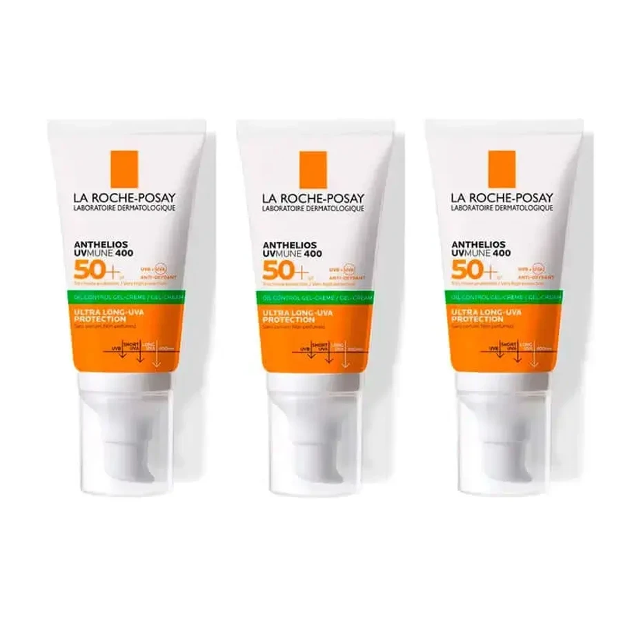 La Roche Posay Triplo Anthelios Triple Anthelios Uv-Mune 400 Oil Control Gel-Cream Spf50+, 3 X 50 Ml: цены и характеристики