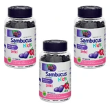 Бузина Pamex Pharmaceuticals Sambucus Kids зі смаком малини, желейки, 3 упаковки по 60 шт.