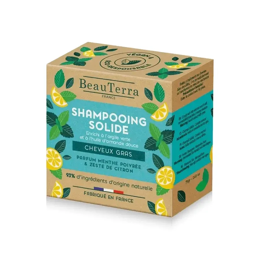 Твердый шампунь Beauterra Mint & Lemon Peel (жирные волосы), 75 г: цены и характеристики