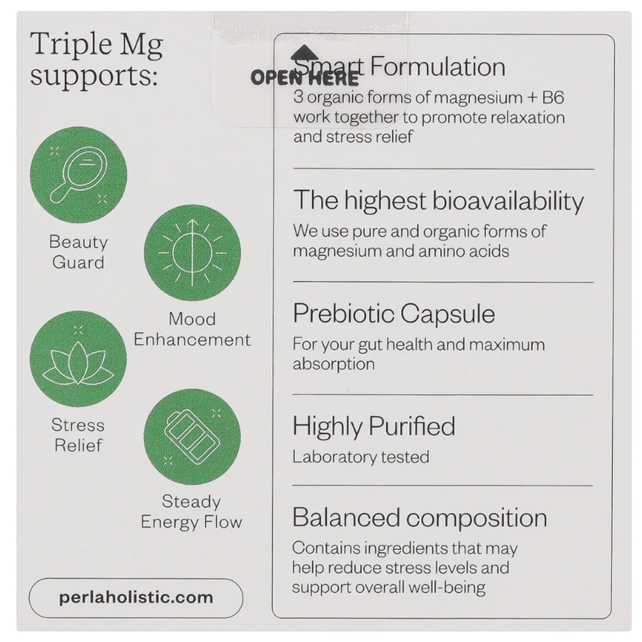 Антистрес Perla Helsa Triple Magnesium капсули, №60: ціни та характеристики
