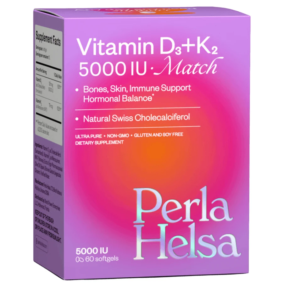 Витамин D3+K2 Vitamin D3+K2 MATCH Perla Helsa 5000 IU + 75 мкг капсулы, №60: цены и характеристики
