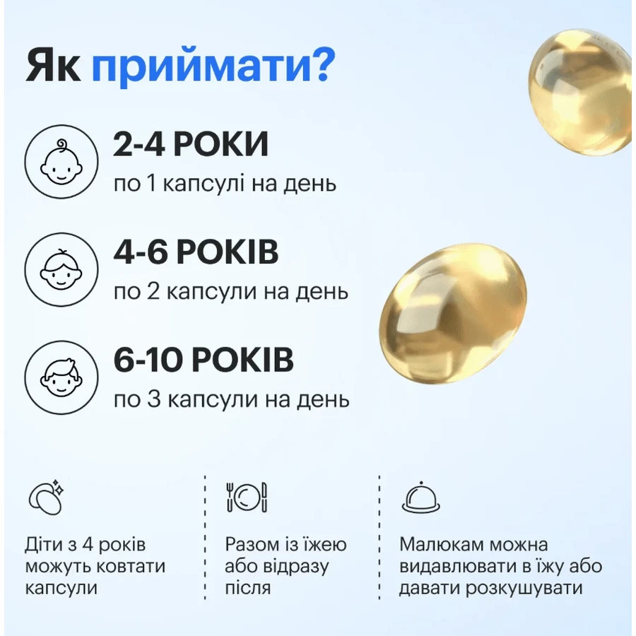 Омега-3 Perla Helsa Kids із тунця з високим рівнем ДГК по 300 мг капсули, №120: ціни та характеристики