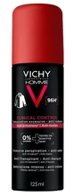 Дезодорант спрей Vichy Homme Clinical Control 96 h защита против чрезмерного потоотделения, запаха и пятен на одежде, 125 мл