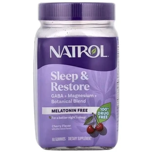 Здоровий сон та відновлення, без мелатоніну, смак вишні, Sleep & Restore, Natrol, 60 жувальних цукерок