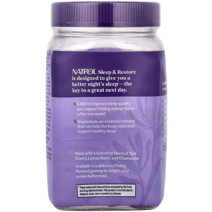 Здоровий сон та відновлення, без мелатоніну, смак вишні, Sleep & Restore, Natrol, 60 жувальних цукерок: ціни та характеристики