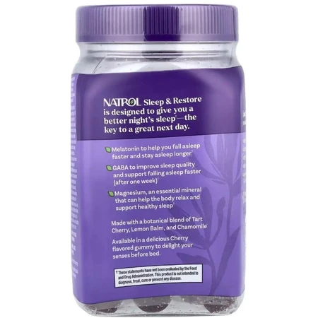 Здоровий сон та відновлення, з мелатоніном, смак вишні, Sleep & Restore, Natrol, 60 жувальних цукерок: ціни та характеристики