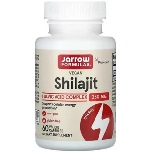 Комплекс с мумие и фульвокислотой, 250 мг, Vegan Shilajit Fulvic Acid Complex, Jarrow Formulas, 60 растительных капсул