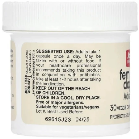 Пробіотики для жінок, 10 млрд КУО, Vegan Fem Dophilus, Advanced, 10 Billion CFU, Jarrow Formulas, 30 вегетеріанських капсул: ціни та характеристики