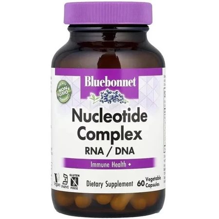 Комплекс нуклеотидів, РНК/ДНК, Nucleotide Complex, RNA/DNA, Bluebonnet Nutrition, 60 вегетаріанських капсул: ціни та характеристики
