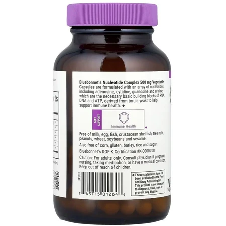 Комплекс нуклеотидів, РНК/ДНК, Nucleotide Complex, RNA/DNA, Bluebonnet Nutrition, 60 вегетаріанських капсул: ціни та характеристики