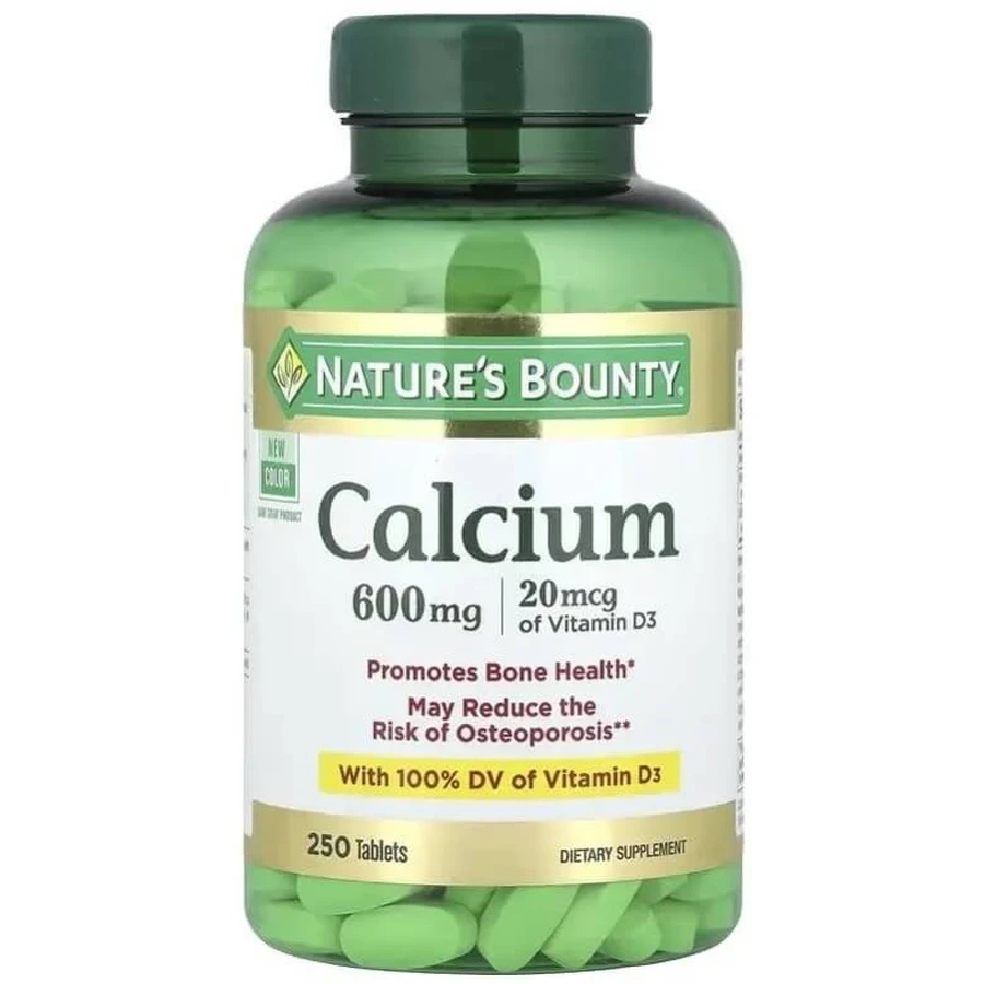 Кальций и Витамин D3, 600 мг и 20 мкг, Calcium, Nature's Bounty, 250 таблеток: цены и характеристики