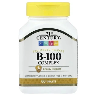 B-Комплекс 100, пролонгованої дії, B-100 Complex, Prolonged Release, 21st Century, 60 таблеток