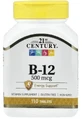 Вітамін B12, 500 мкг, Vitamin B-12, 21st Century, 110 таблеток