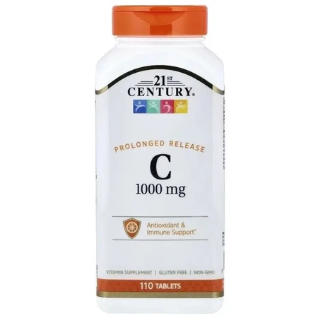 Вітамін C, 1000 мг, пролонгованої дії, Vitamin C, 21st Century, 110 таблеток: ціни та характеристики