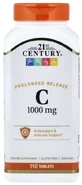 Витамин C, 1000 мг, пролонгированного действия, Vitamin C, 21st Century, 110 таблеток