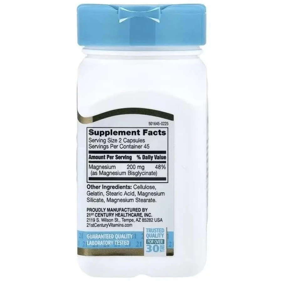Магній гліцинат, Chelated Magnesium Glycinate, 21st Century, 90 капсул: ціни та характеристики