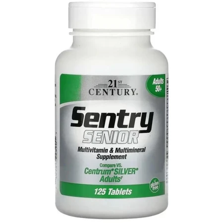 Мультивітаміни та мультимінерали для дорослих 50+, Sentry Senior, Multivitamin & Multimineral Supplement, Adults 50+, 21st Century, 125 таблеток: ціни та характеристики