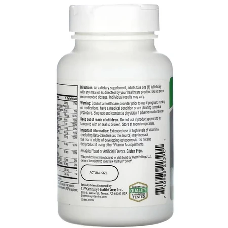 Мультивітаміни та мультимінерали для дорослих 50+, Sentry Senior, Multivitamin & Multimineral Supplement, Adults 50+, 21st Century, 125 таблеток: ціни та характеристики