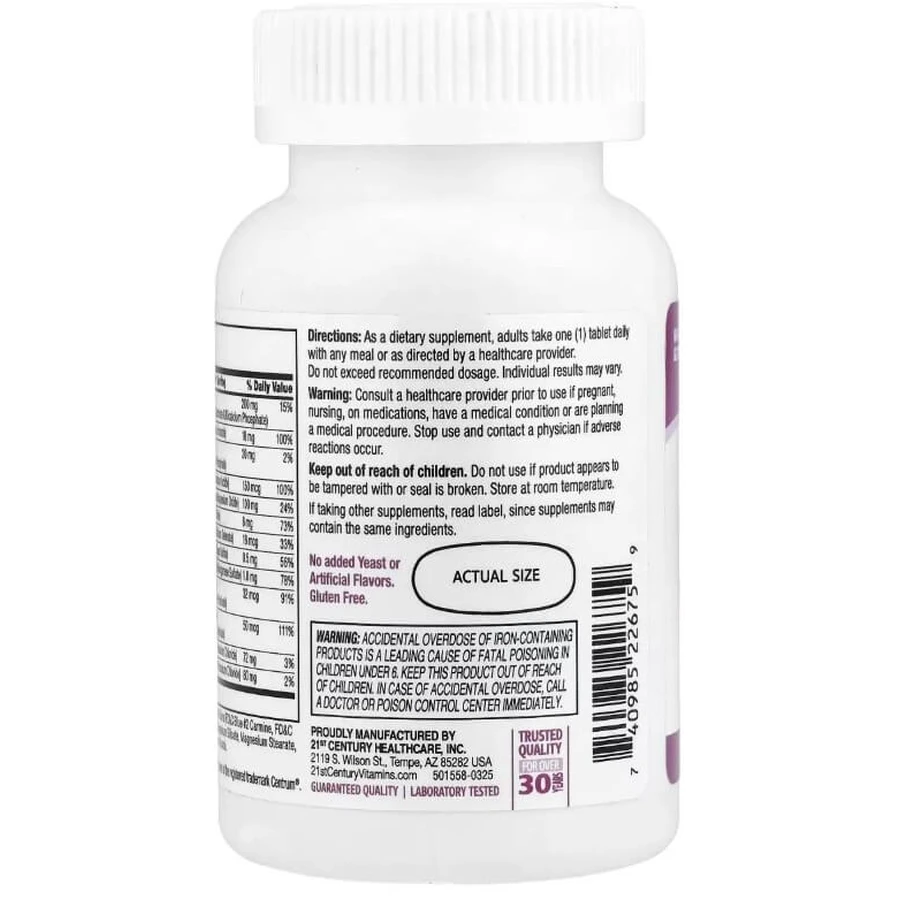 Мультивітаміни та мультимінерали для жінок, Sentry Women, Multivitamin & Multimineral Supplement, 21st Century, 120 таблеток: ціни та характеристики