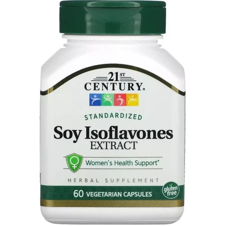 Соєві Ізофлавони, Standardized Soy Isoflavones Extract, 21st Century, 60 вегетаріанських капсул: ціни та характеристики