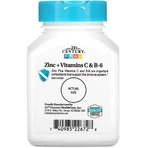 Цинк з вітамінами С і В6, смак вишні, Zinc Plus Vitamins C&B-6, 21st Century, 90 жувальних таблеток: ціни та характеристики