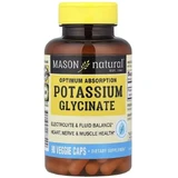 Калий глицинат, Optimum Absorption Potassium Glycinate, Mason Natural, 90 вегетарианских капсул