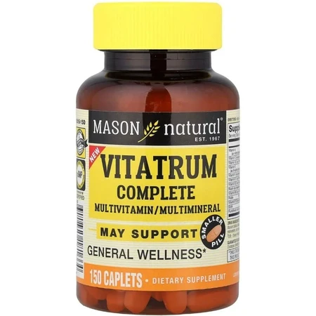 Мультивитамины и мультиминералы, Vitatrum Complete, Mason Natural, 150 каплет: цены и характеристики