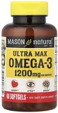 Омега-3, 1200 мг, Ultra Max Omega-3, Mason Natural, 60 гелевих капсул