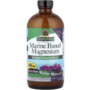 Магний на морской основе, 500 мг, вкус ванили, Marine Based Magnesium, Nature's Answer, 480 мл